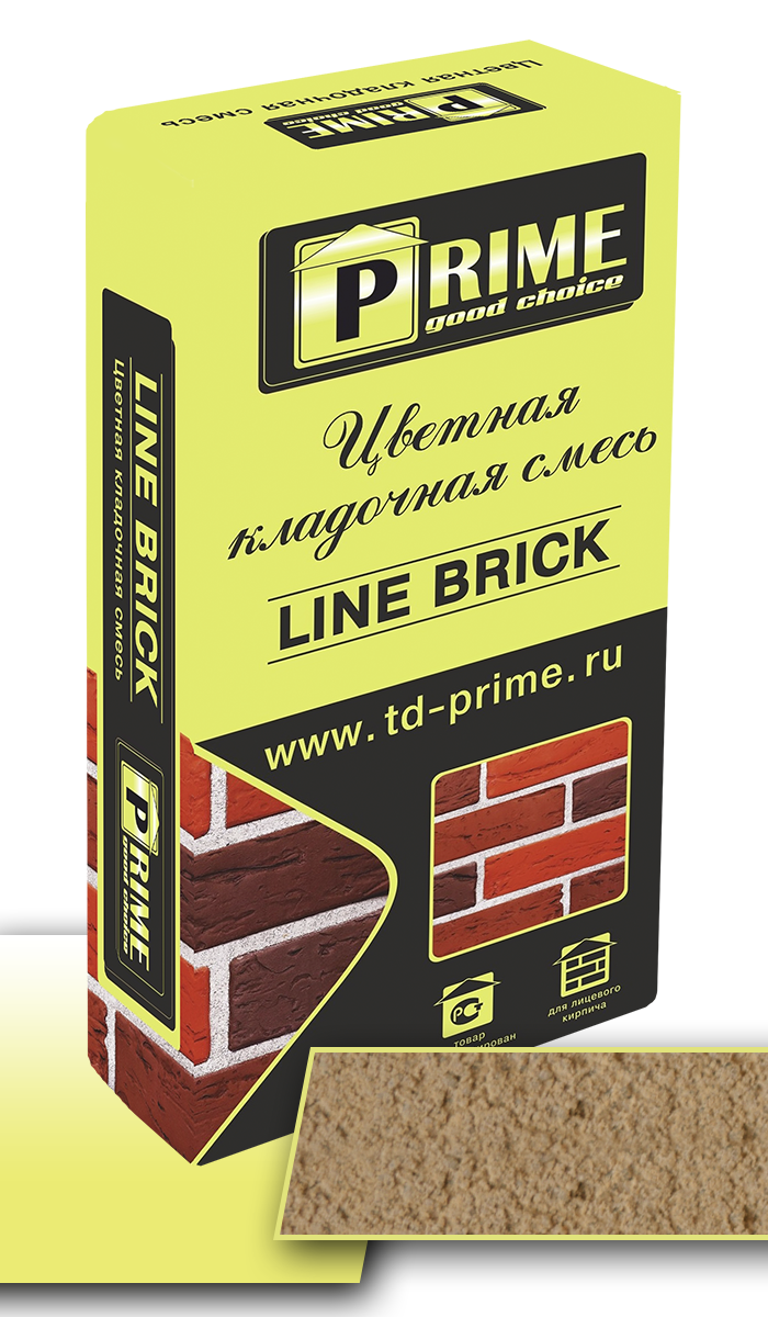 Prime Цветная кладочная смесь Line Brick "Klinker" Кремово-желтая, 25 кг