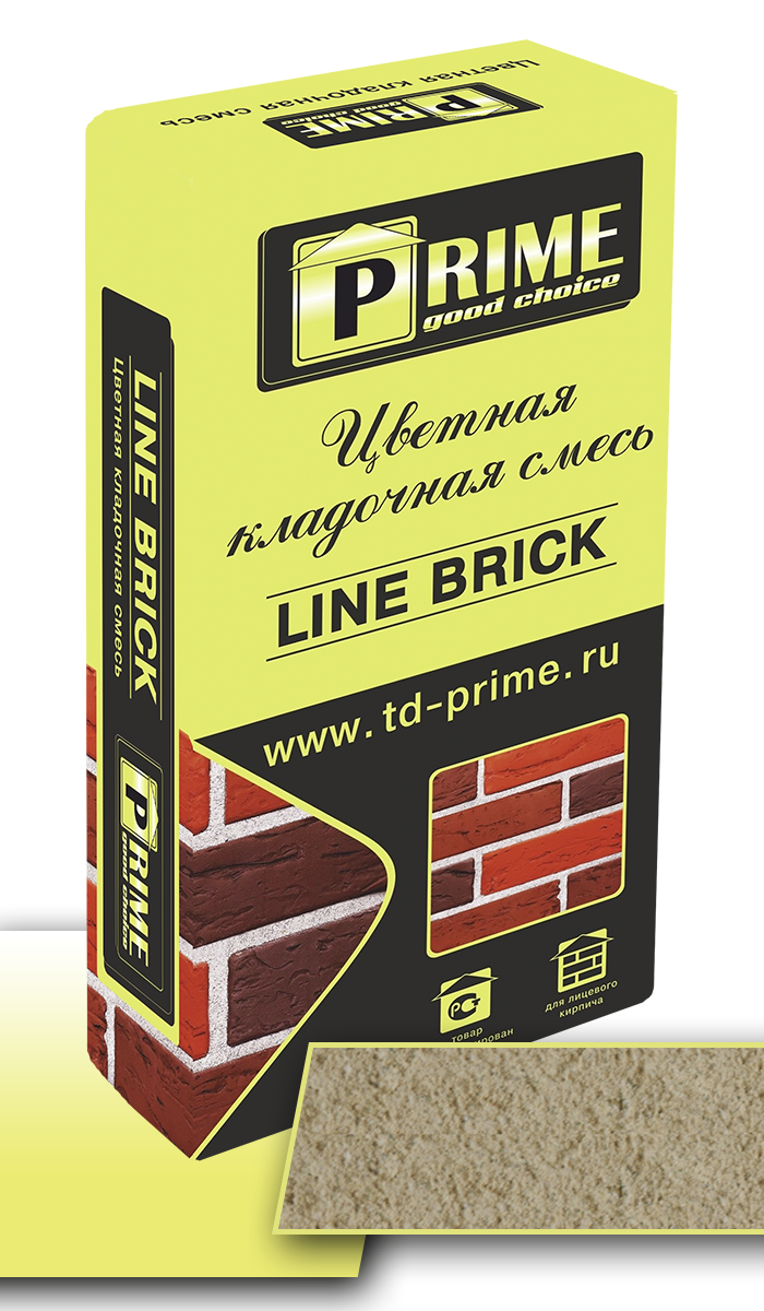 Prime Цветная кладочная смесь Line Brick "Klinker" Светло-бежевая, 25 кг