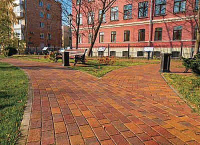 Тротуарная плитка Поревит Колормикс гладкий "ПРЯМОУГОЛЬНИК" Б.5.П.8